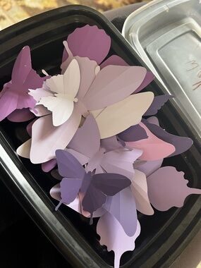 Paper Butterfly Wall Decor - Purple Mix